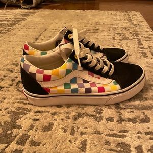 rainbow checkered vans